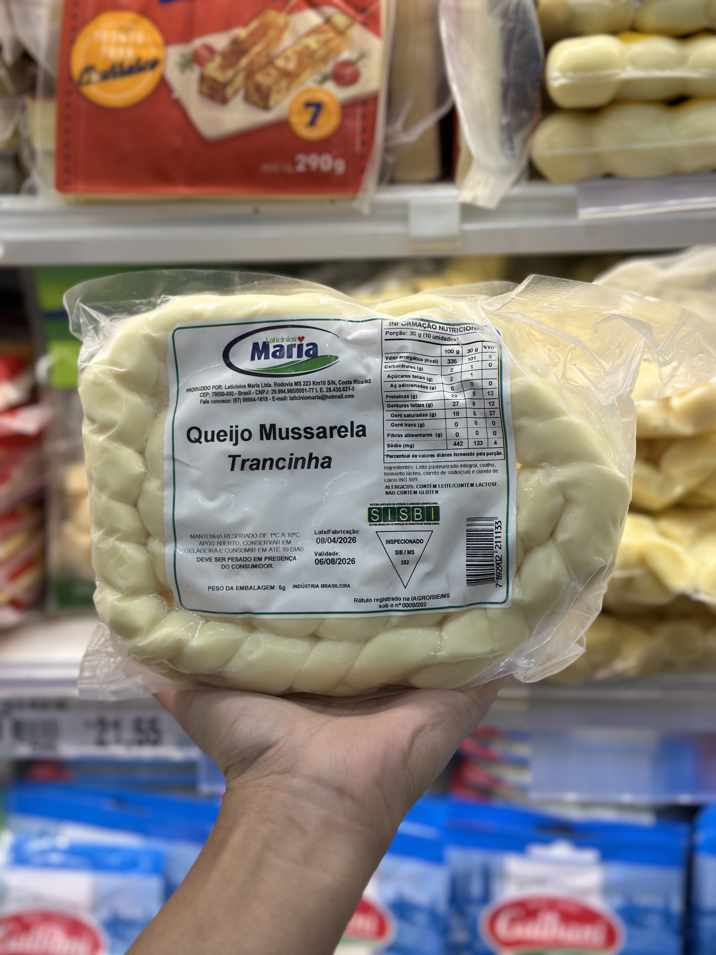 Queijo Mussarela Trancinha